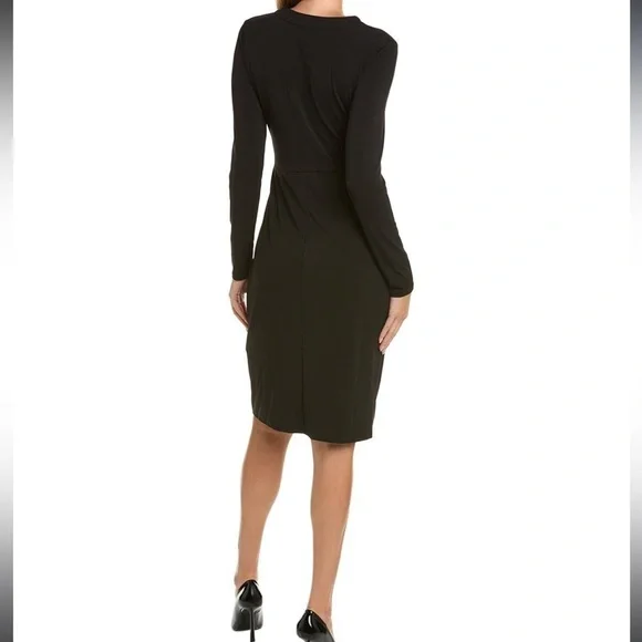 NWT Tie Waist Long Sleeve Matte Jersey Dress SIZE S - Picture 2 of 7